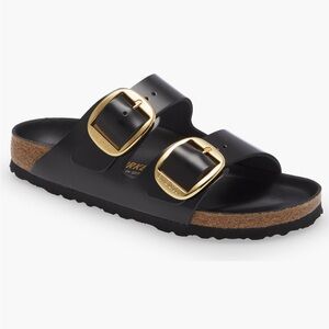 Birkenstock Arizona big buckle black sandals 40=9